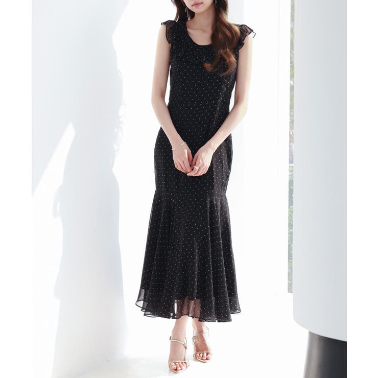 ラパフェ steady ✫シフォン ワンピース 30%OFF】ノースリーブシフォンギャザーワンピース – La lune