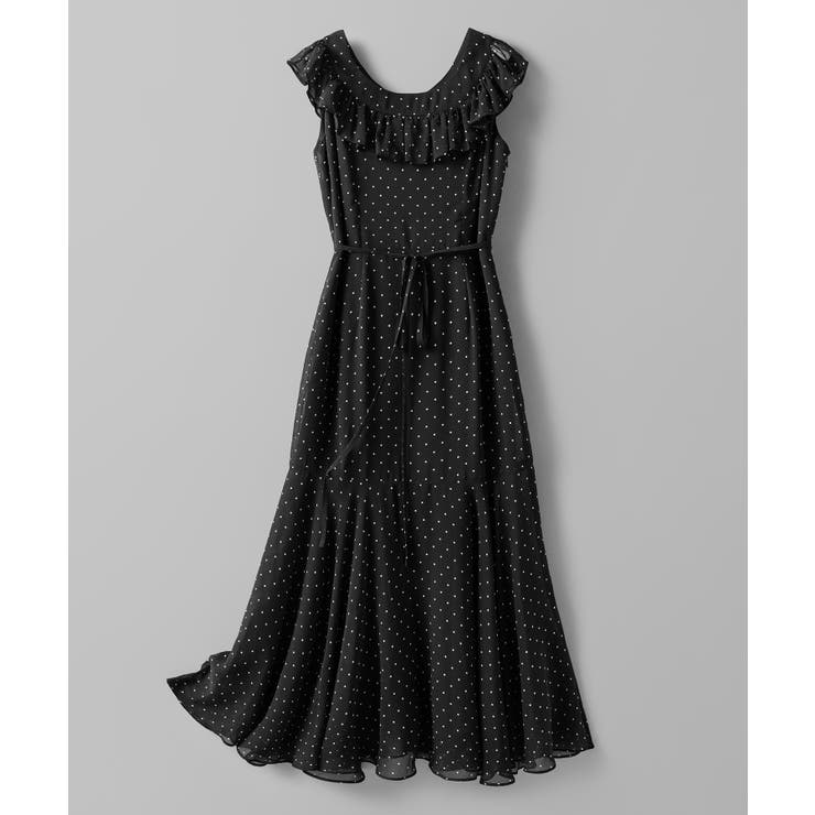 ドットシフォンロング丈ワンピース[品番：DSSW0005249]｜SAISON
