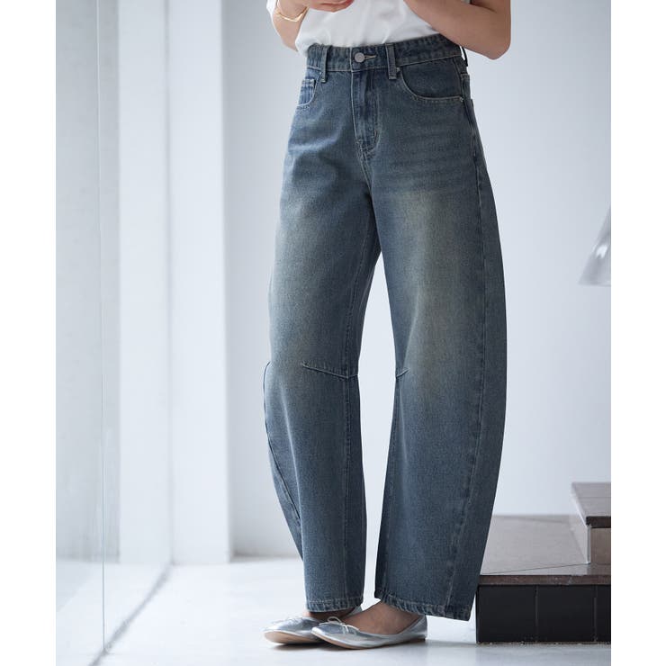 ヴィンテージ加工バレルレッグデニム | SAISON DE PAPILLON  | 詳細画像9 