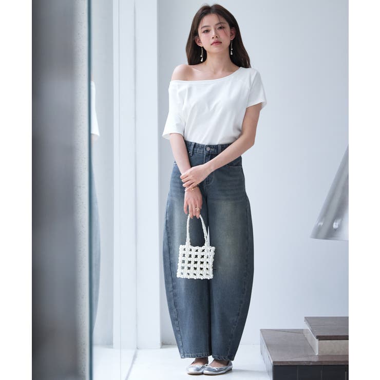 ヴィンテージ加工バレルレッグデニム | SAISON DE PAPILLON  | 詳細画像7 