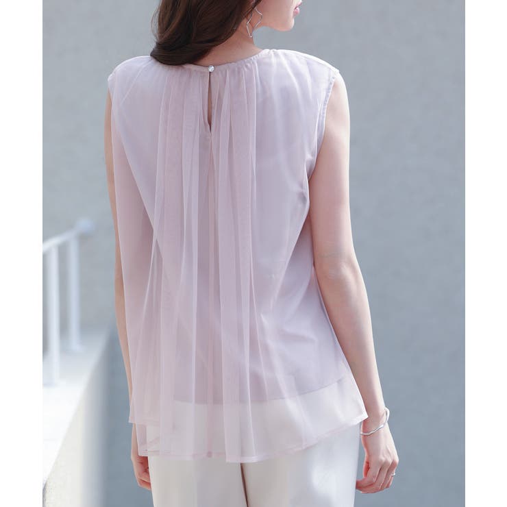 チュール素材ノースリーブブラウス | SAISON DE PAPILLON  | 詳細画像5 