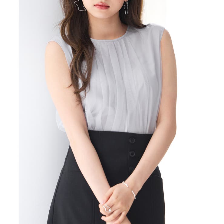 チュール素材ノースリーブブラウス | SAISON DE PAPILLON  | 詳細画像16 