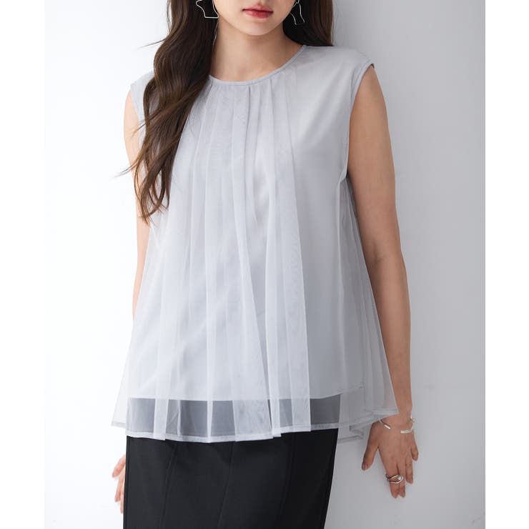 チュール素材ノースリーブブラウス | SAISON DE PAPILLON  | 詳細画像8 