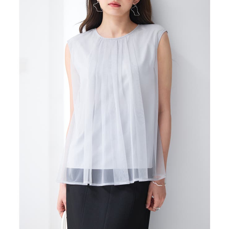 チュール素材ノースリーブブラウス | SAISON DE PAPILLON  | 詳細画像12 