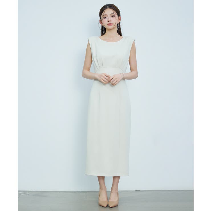 ライトベージュ | クルーネックカットソーワンピース | SAISON DE PAPILLON 