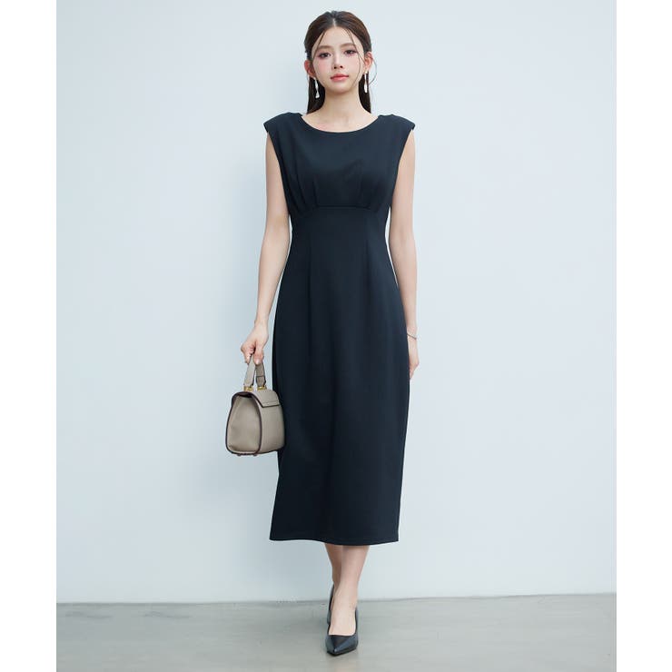 ブラック | クルーネックカットソーワンピース | SAISON DE PAPILLON 