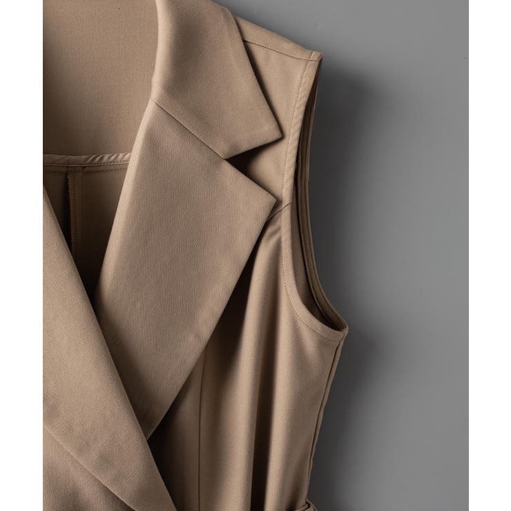 ノースリーブマーメイドトレンチ風ワンピース | SAISON DE PAPILLON  | 詳細画像21 