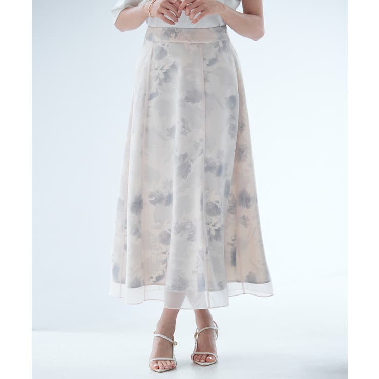 ラベンダー | シアー花柄ハイウエストスカート | SAISON DE PAPILLON 