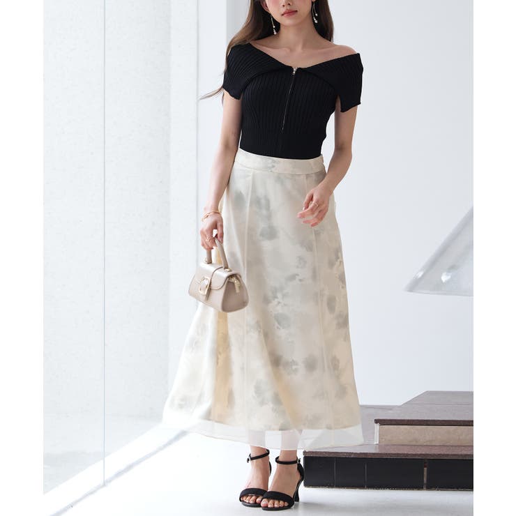 シアー花柄ハイウエストスカート | SAISON DE PAPILLON  | 詳細画像5 