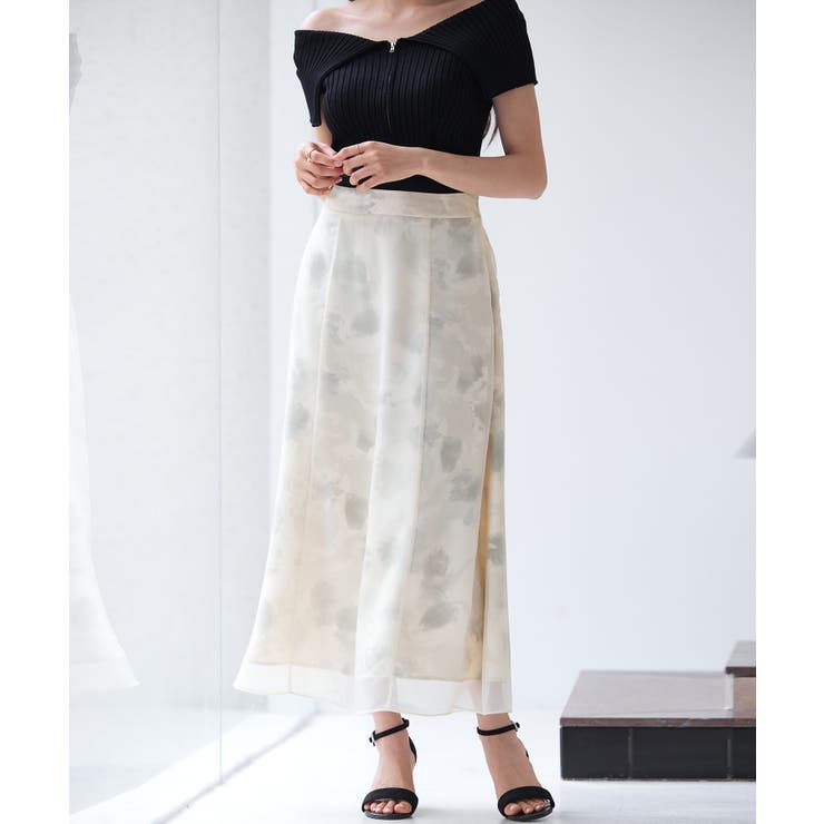 シアー花柄ハイウエストスカート | SAISON DE PAPILLON  | 詳細画像7 