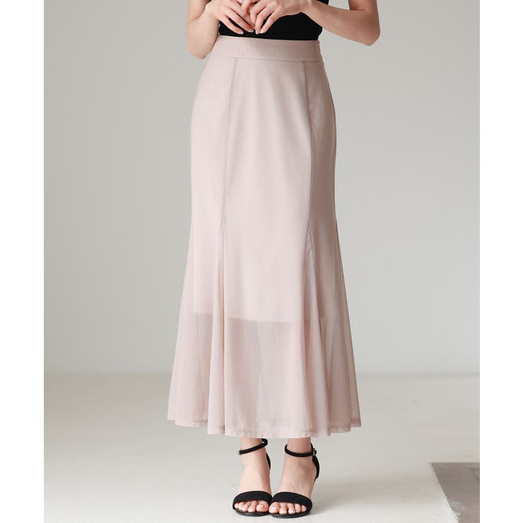 ベージュ | マーメイドチュールロングスカート | SAISON DE PAPILLON 