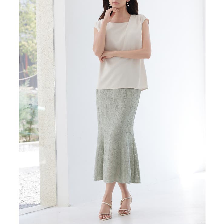 アシンメトリフレンチスリーブブラウス | SAISON DE PAPILLON  | 詳細画像28 