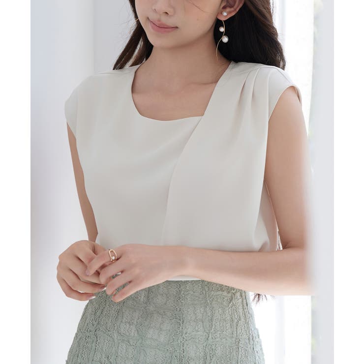 アシンメトリフレンチスリーブブラウス | SAISON DE PAPILLON  | 詳細画像31 