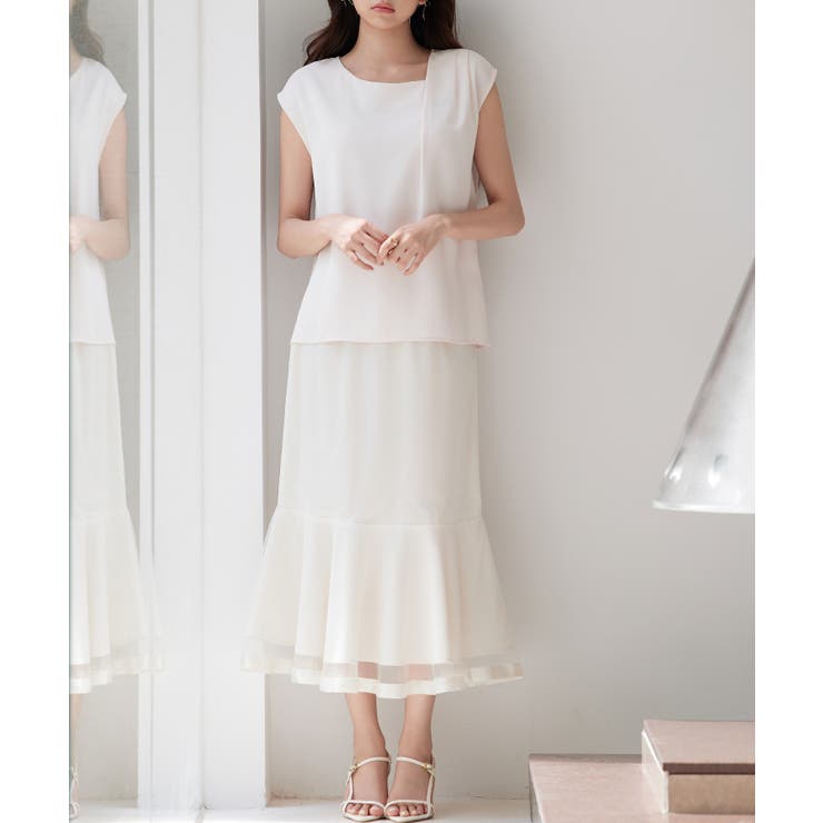 アシンメトリフレンチスリーブブラウス | SAISON DE PAPILLON  | 詳細画像16 