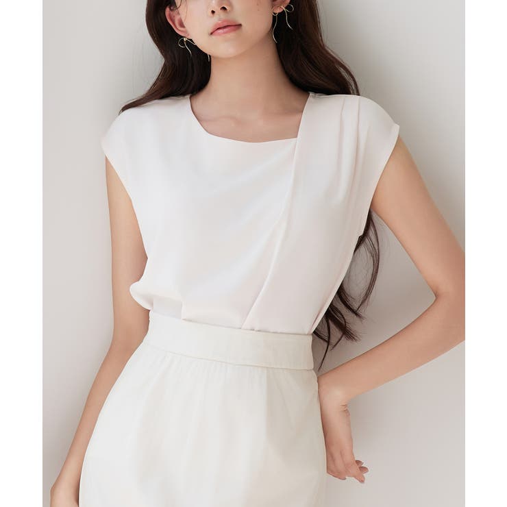 アシンメトリフレンチスリーブブラウス | SAISON DE PAPILLON  | 詳細画像18 