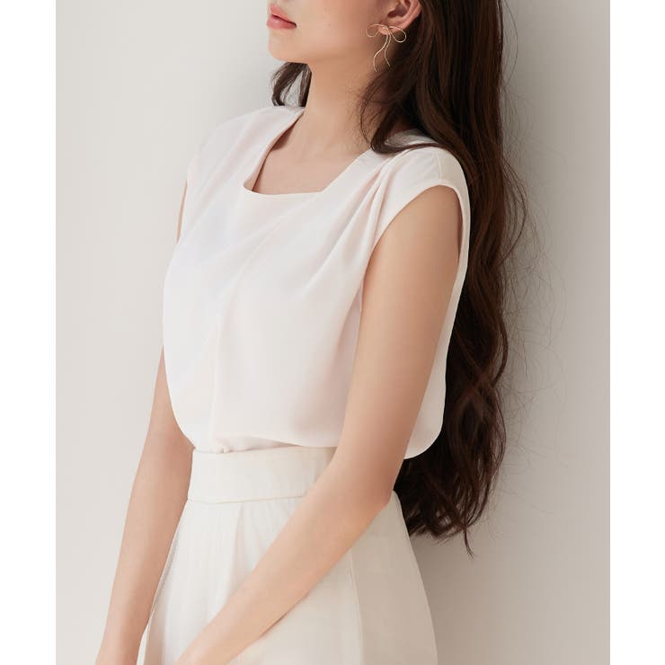 アシンメトリフレンチスリーブブラウス | SAISON DE PAPILLON  | 詳細画像20 