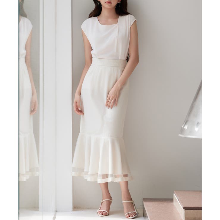 アシンメトリフレンチスリーブブラウス | SAISON DE PAPILLON  | 詳細画像21 