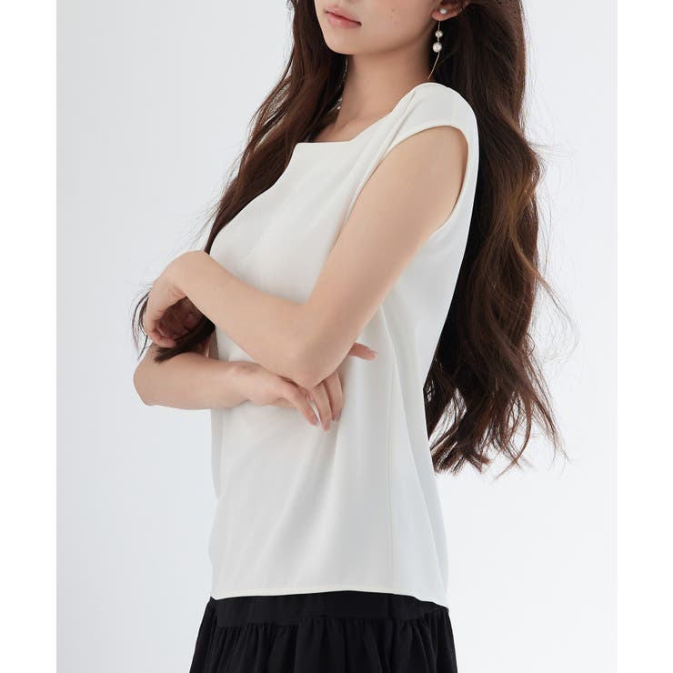 アシンメトリフレンチスリーブブラウス | SAISON DE PAPILLON  | 詳細画像3 