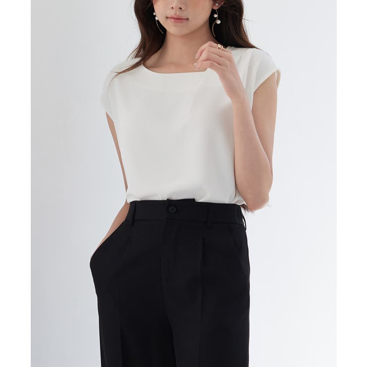 アシンメトリフレンチスリーブブラウス | SAISON DE PAPILLON  | 詳細画像10 