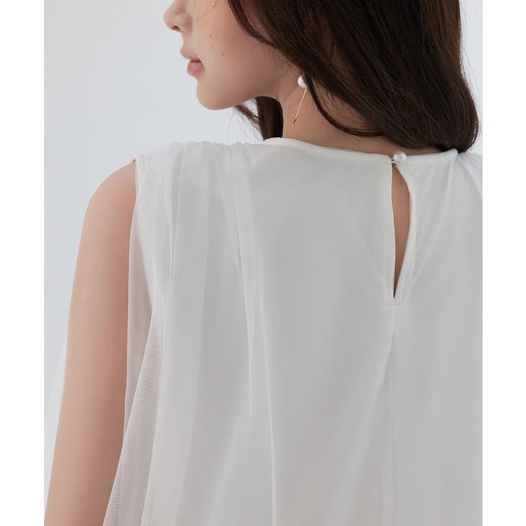 ふんわりチュールノースリーブブラウス | SAISON DE PAPILLON  | 詳細画像8 