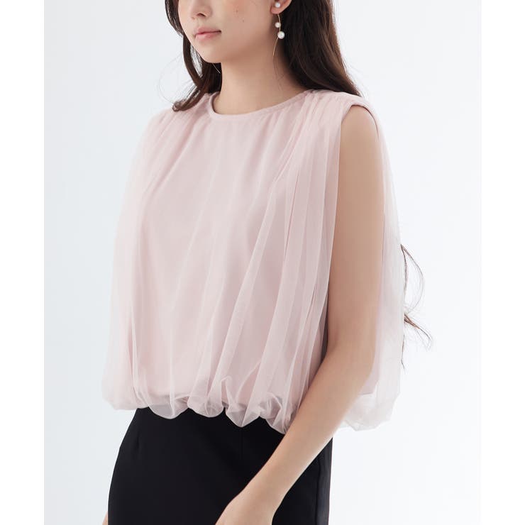 ふんわりチュールノースリーブブラウス | SAISON DE PAPILLON  | 詳細画像9 