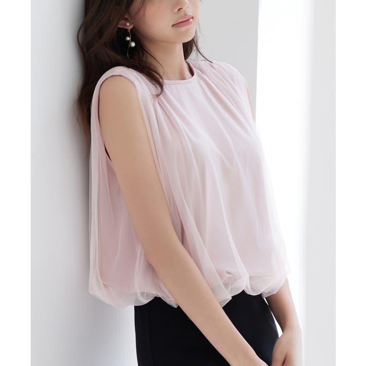 ふんわりチュールノースリーブブラウス | SAISON DE PAPILLON  | 詳細画像10 