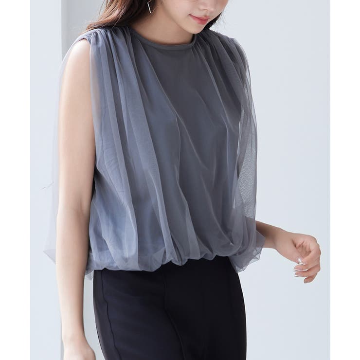 ふんわりチュールノースリーブブラウス | SAISON DE PAPILLON  | 詳細画像18 