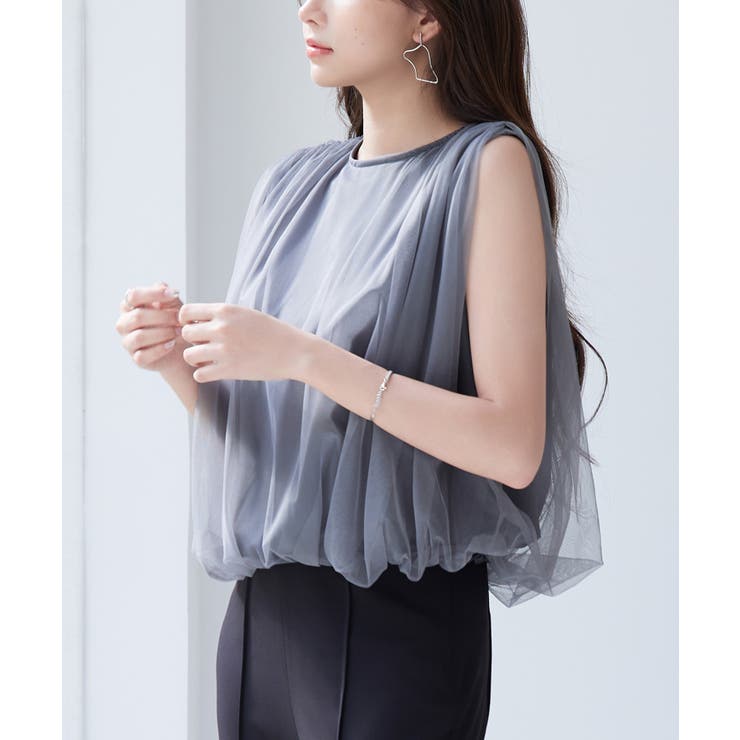 ふんわりチュールノースリーブブラウス | SAISON DE PAPILLON  | 詳細画像19 