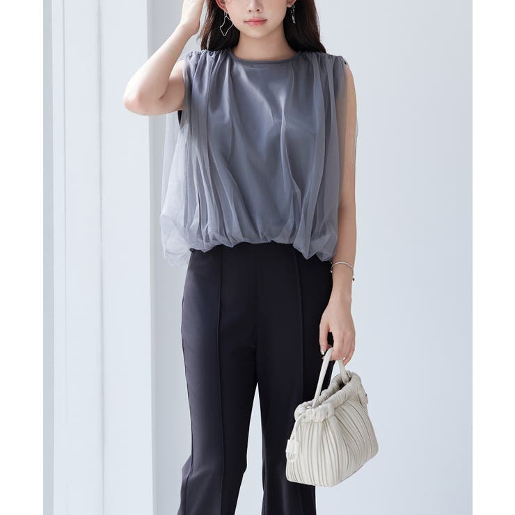 ふんわりチュールノースリーブブラウス | SAISON DE PAPILLON  | 詳細画像24 