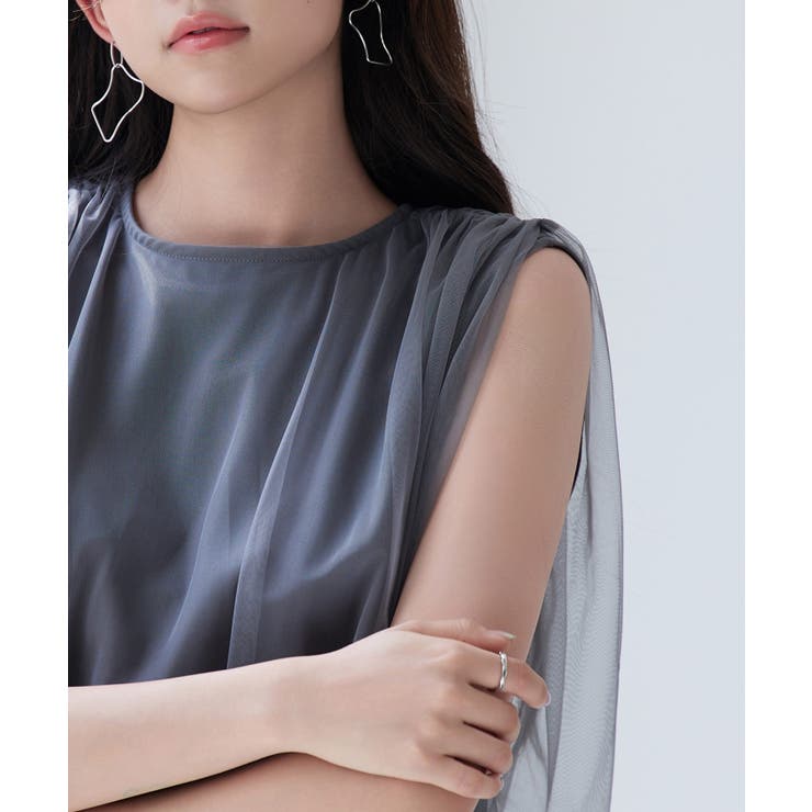 ふんわりチュールノースリーブブラウス | SAISON DE PAPILLON  | 詳細画像25 