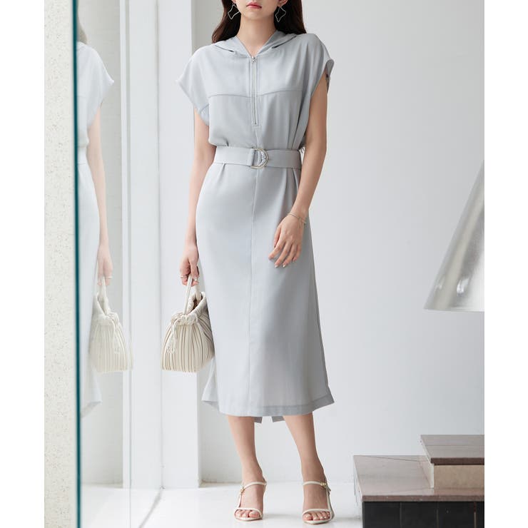 体型カバージップミモレ丈ワンピース | SAISON DE PAPILLON  | 詳細画像3 