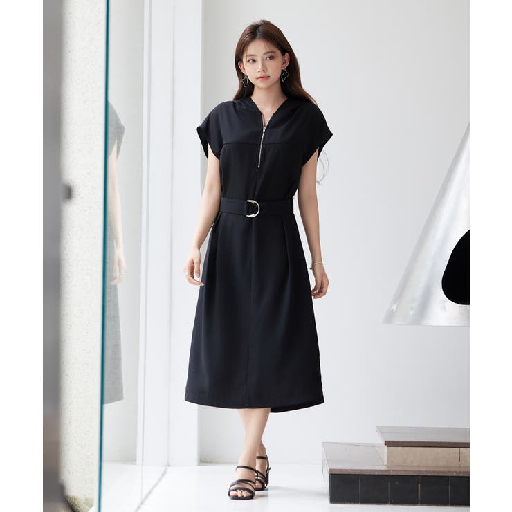 体型カバージップミモレ丈ワンピース | SAISON DE PAPILLON  | 詳細画像16 