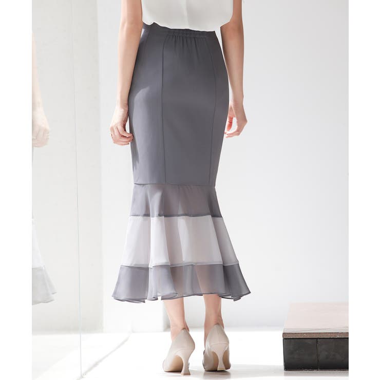 配色裾ハイウエストバックゴムスカート | SAISON DE PAPILLON  | 詳細画像12 