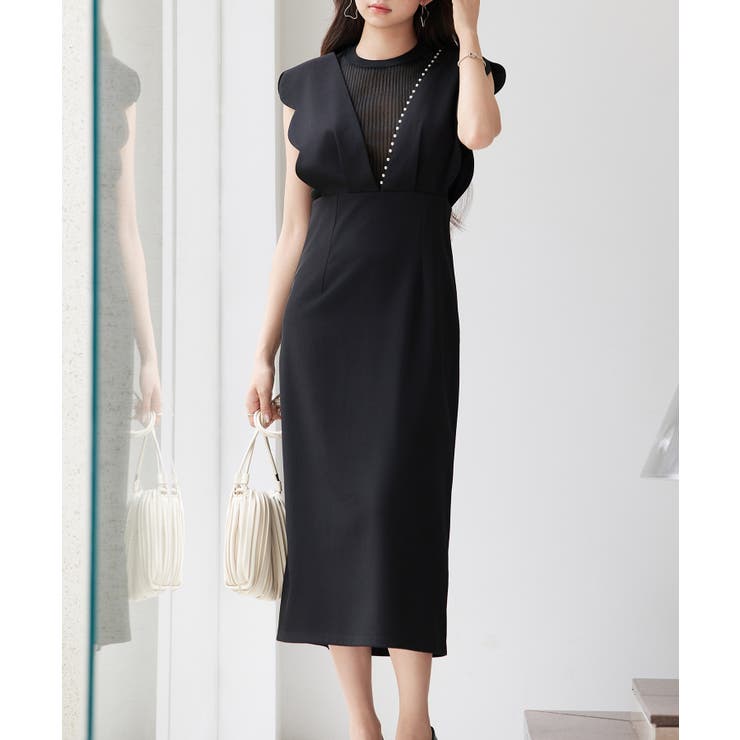 パール付きスカラップジャンパースカート | SAISON DE PAPILLON  | 詳細画像12 