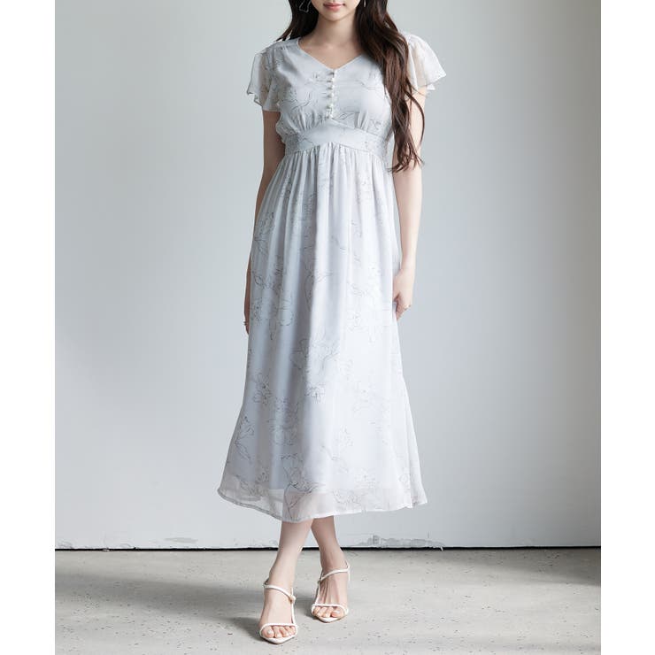 ふんわり花柄シフォンロングワンピース | SAISON DE PAPILLON  | 詳細画像14 