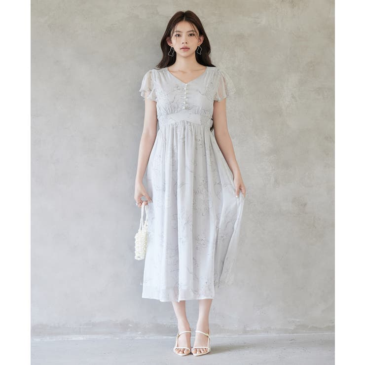 ふんわり花柄シフォンロングワンピース | SAISON DE PAPILLON  | 詳細画像17 