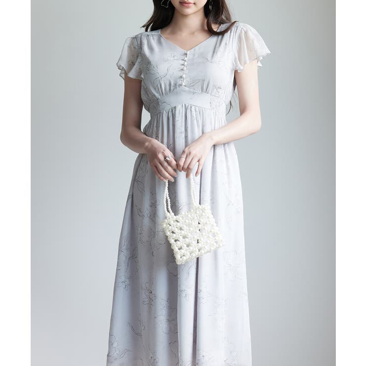 ふんわり花柄シフォンロングワンピース | SAISON DE PAPILLON  | 詳細画像18 