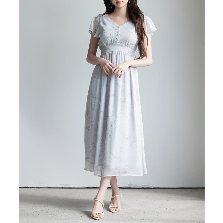 ふんわり花柄シフォンロングワンピース | SAISON DE PAPILLON  | 詳細画像19 