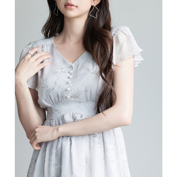 ふんわり花柄シフォンロングワンピース | SAISON DE PAPILLON  | 詳細画像20 