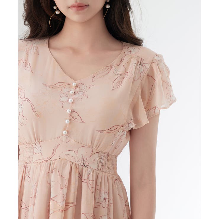 ふんわり花柄シフォンロングワンピース | SAISON DE PAPILLON  | 詳細画像12 