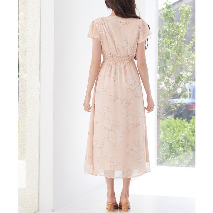 ふんわり花柄シフォンロングワンピース | SAISON DE PAPILLON  | 詳細画像7 