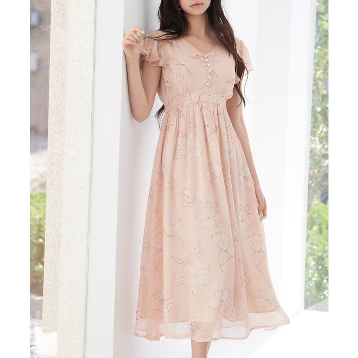 ふんわり花柄シフォンロングワンピース | SAISON DE PAPILLON  | 詳細画像10 