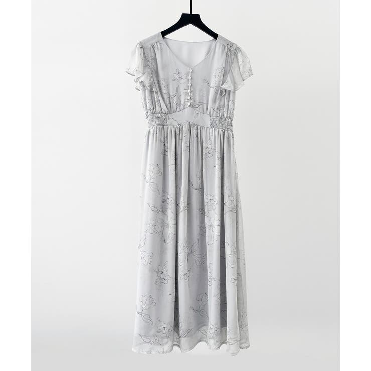 ふんわり花柄シフォンロングワンピース | SAISON DE PAPILLON  | 詳細画像22 