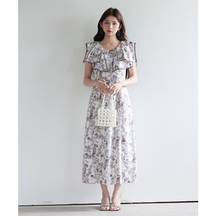LUCIANO PARRI 花柄ワンピース antiqua 花柄 ワンピース レディース 半袖 柄ワンピ ロング 送料