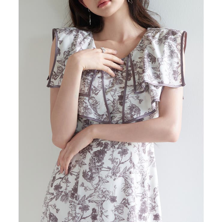 新品　❤︎ グリーン　花柄　ラッフル　ロングワンピース　美人百花　好きな方 楽天市場】花柄 ワンピース 長袖 サテン レディース フラワー