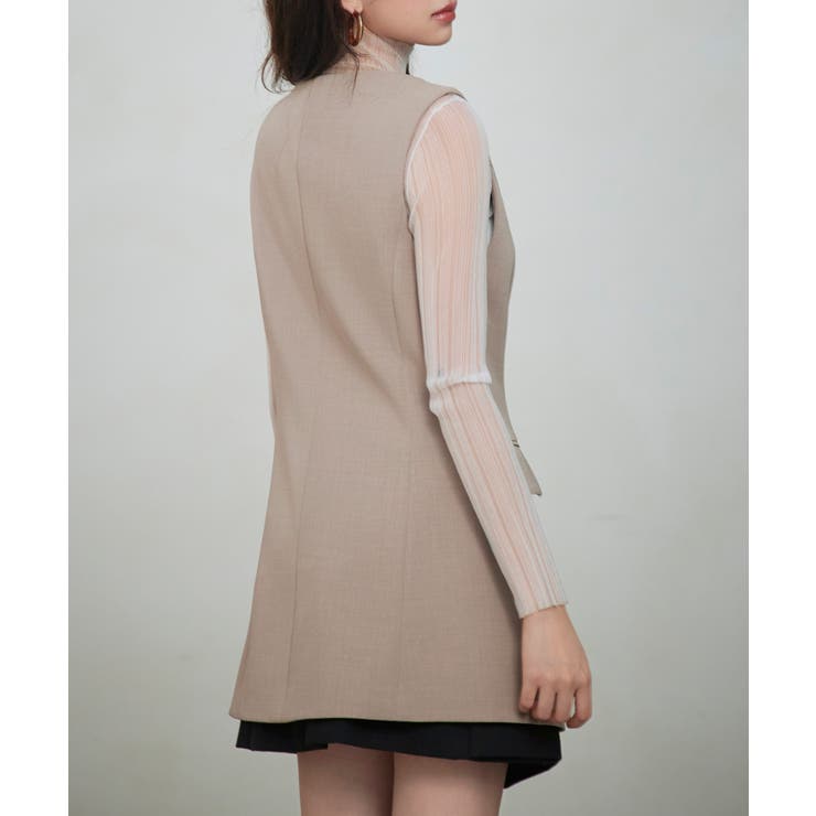 ノーカラーダブルブレストベスト | SAISON DE PAPILLON  | 詳細画像14 