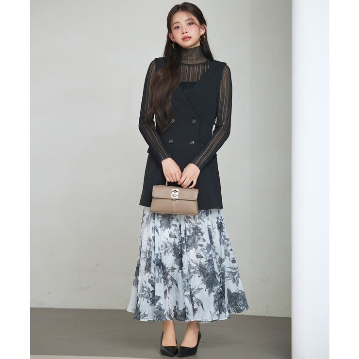 ノーカラーダブルブレストベスト | SAISON DE PAPILLON  | 詳細画像22 