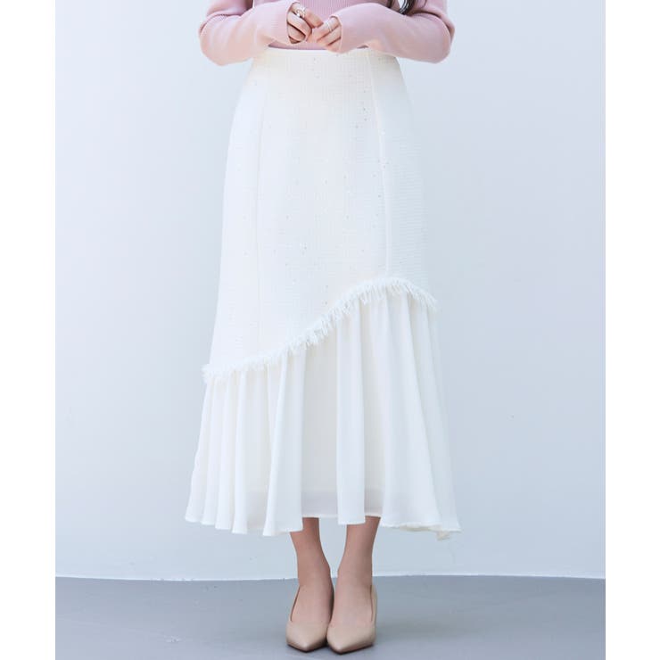 アイボリー | ドッキングアシンメトリースカート | SAISON DE PAPILLON 