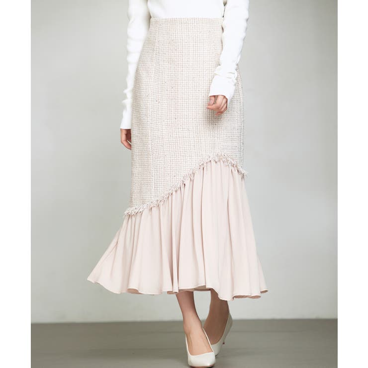 ライトブラウン | ドッキングアシンメトリースカート | SAISON DE PAPILLON 