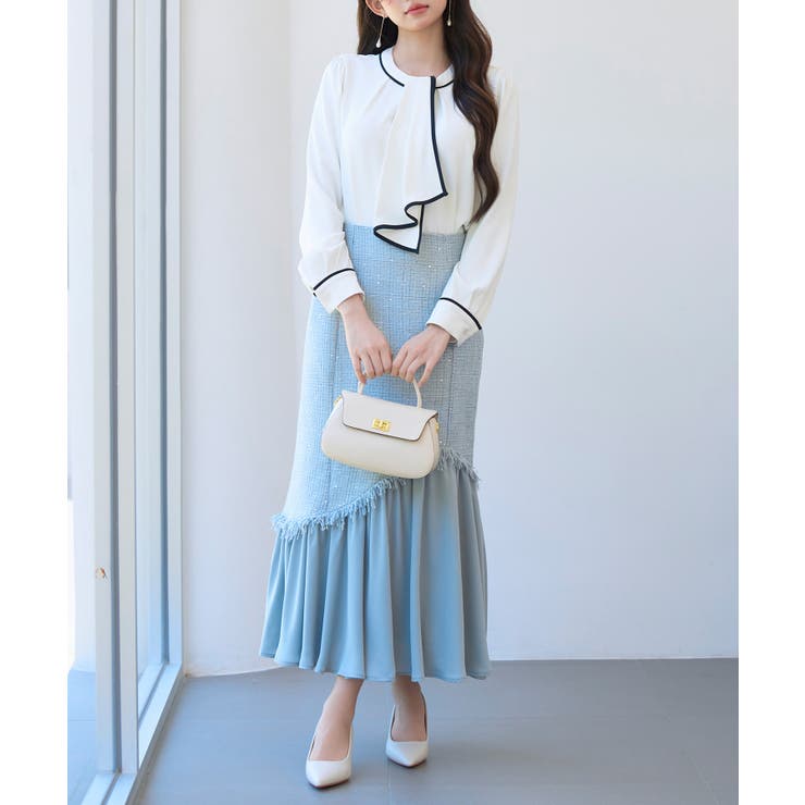 ドッキングアシンメトリースカート | SAISON DE PAPILLON  | 詳細画像35 